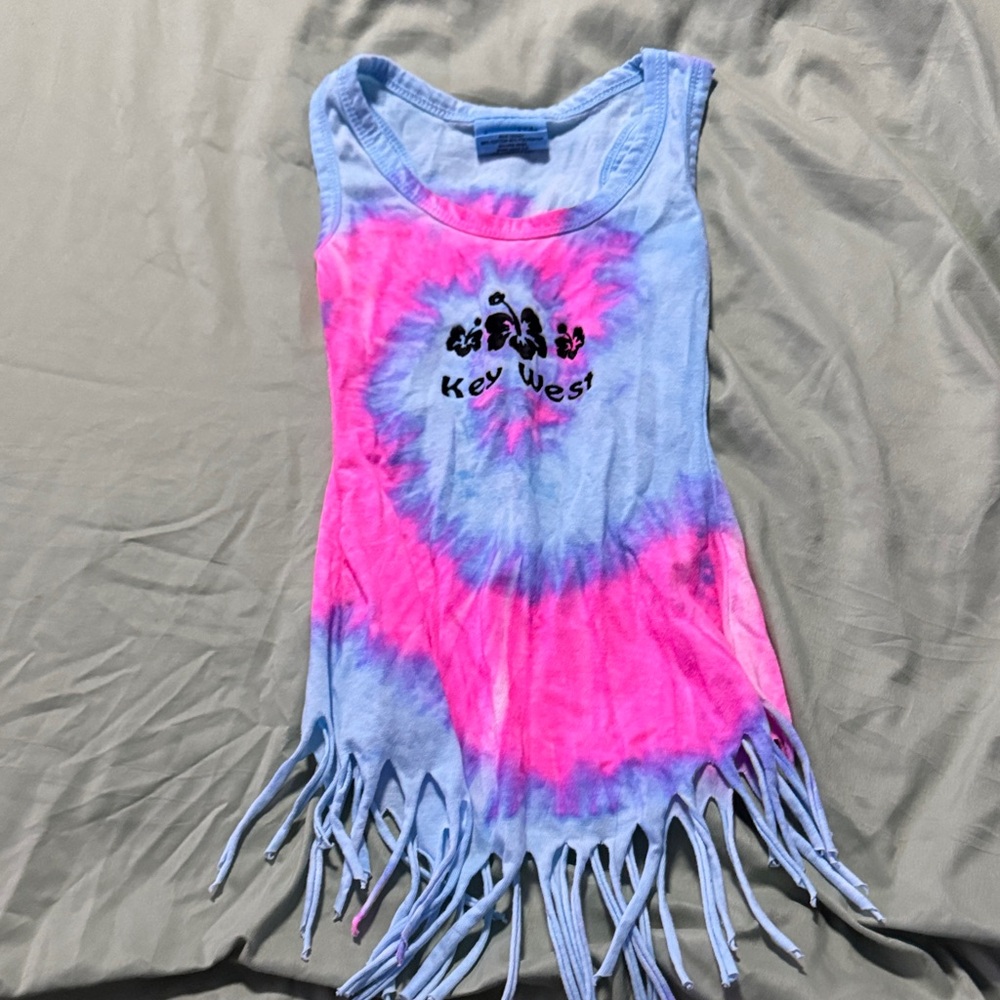 Kids Tie-Dye Fringe Swim Coverup
